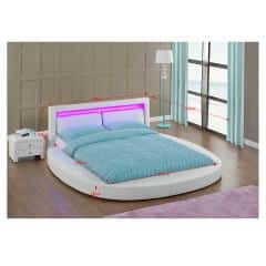 Ultramoderní postel s RGB LED osvětlením, bílá, 180x200, BLESS