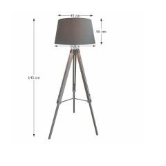 Stojací lampa, šedá / přírodní, JADE Typ 11