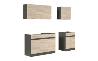 Kuchyň JUNONA 180 cm, verze A, wenge/dub sonoma č.2