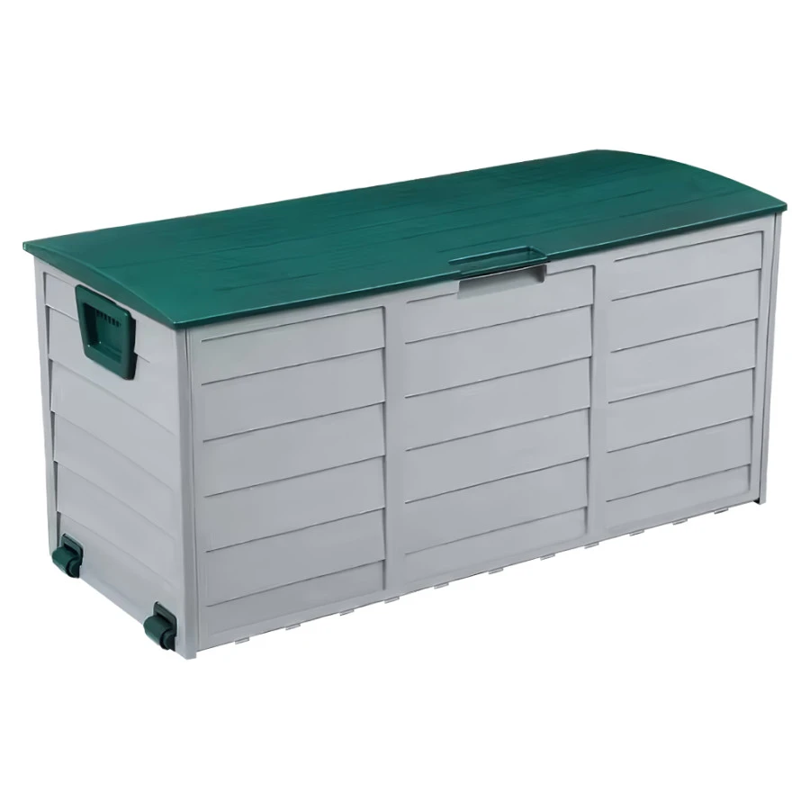 Zahradní úložný box KORTEZ, šedá/zelená