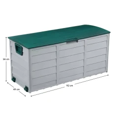 Zahradní úložný box, šedá/zelená, KORTEZ