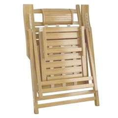 Zahradní polohovací křeslo, přírodní, bambus, URSEL