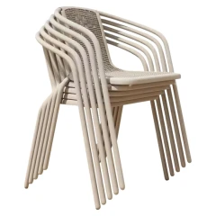Zahradní stohovatelná židle, champagne, ocel/plast, FRENY