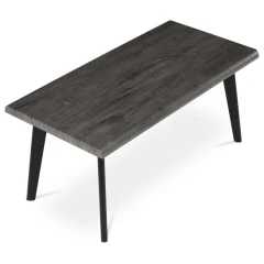 Stůl konferenční, 120x60x55 cm, MDF deska, dekor šedý dub, kov, černý lak CT-F4412 GREY
