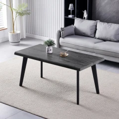 Stůl konferenční, 120x60x55 cm, MDF deska, dekor šedý dub, kov, černý lak CT-F4412 GREY