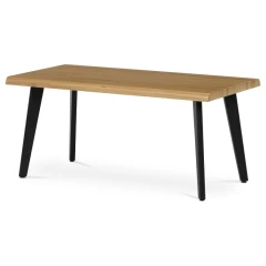 Stůl konferenční, 120x60x55 cm, MDF deska, dekor divoký dub, kov, černý lak CT-F4412 OAK