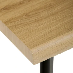 Stůl konferenční, 120x60x55 cm, MDF deska, dekor divoký dub, kov, černý lak CT-F4412 OAK