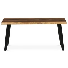 Stůl konferenční, 120x60x55 cm, MDF deska, dekor staré dřevo, kov, černý lak CT-F4412 OLW