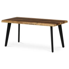 Stůl konferenční, 120x60x55 cm, MDF deska, dekor staré dřevo, kov, černý lak CT-F4412 OLW