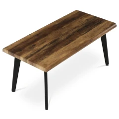 Stůl konferenční, 120x60x55 cm, MDF deska, dekor staré dřevo, kov, černý lak CT-F4412 OLW