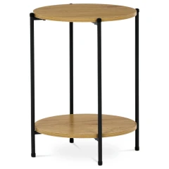 Přístavný stolek, MDF, dekor divoký dub, kov, černý lak CT-G1005 OAK