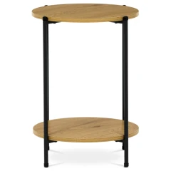 Přístavný stolek, MDF, dekor divoký dub, kov, černý lak CT-G1005 OAK