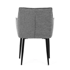 Židle jídelní, šedá vodoodpudivá látka, černý matný lak, kovové nohy DCH-J2139 GREY2