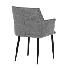 Židle jídelní, šedá vodoodpudivá látka, černý matný lak, kovové nohy DCH-J2139 GREY2