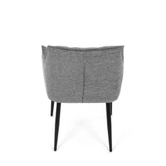 Židle jídelní, šedá vodoodpudivá látka, černý matný lak, kovové nohy DCH-J2139 GREY2