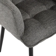 Židle jídelní, šedá vodoodpudivá látka, černý matný lak, kovové nohy DCH-J2139 GREY2
