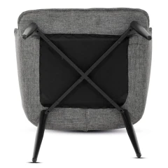 Židle jídelní, šedá vodoodpudivá látka, černý matný lak, kovové nohy DCH-J2139 GREY2