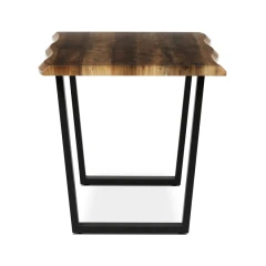 Stůl jídelní, 140x80x75 cm, MDF deska, dekor staré dřevo, kovová nohy ve tvaru U, černý matný lak HT-F4214 OLW