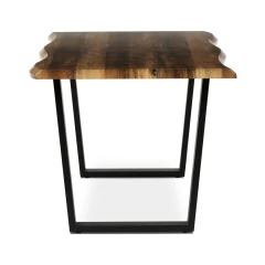 Stůl jídelní, 160x90x75 cm, MDF deska, dekor staré dřevo, kovová nohy ve tvaru U, černý matný lak HT-F4216 OLW