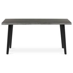 Stůl jídelní, 160x90x75 cm, MDF deska, dekor šedý dub, kov, černý lak HT-F4416 GREY