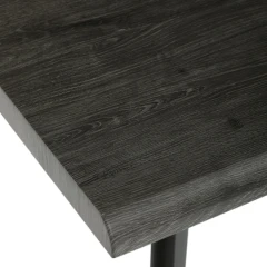 Stůl jídelní, 160x90x75 cm, MDF deska, dekor šedý dub, kov, černý lak HT-F4416 GREY