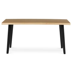 Stůl jídelní, 160x90x75 cm, MDF deska, dekor divoký dub, kov, černý lak HT-F4416 OAK