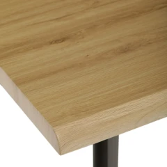 Stůl jídelní, 160x90x75 cm, MDF deska, dekor divoký dub, kov, černý lak HT-F4416 OAK