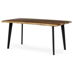 Stůl jídelní, 160x90x75 cm, MDF deska, dekor staré dřevo, kov, černý lak HT-F4416 OLW