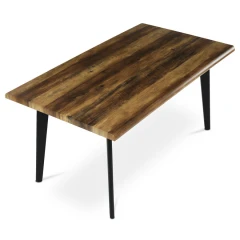 Stůl jídelní, 160x90x75 cm, MDF deska, dekor staré dřevo, kov, černý lak HT-F4416 OLW