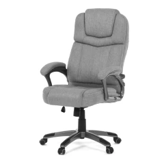 Křeslo kancelářská, šedá látka, šedý plastový kříž, kolečka na tvrdé povrchy KA-C715 GREY2