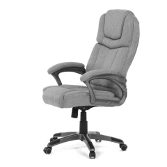 Křeslo kancelářská, šedá látka, šedý plastový kříž, kolečka na tvrdé povrchy KA-C715 GREY2