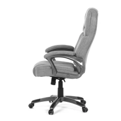 Křeslo kancelářská, šedá látka, šedý plastový kříž, kolečka na tvrdé povrchy KA-C715 GREY2
