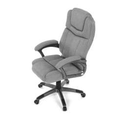 Křeslo kancelářská, šedá látka, šedý plastový kříž, kolečka na tvrdé povrchy KA-C715 GREY2