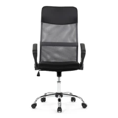 Kancelářská židle s podhlavníkem z ekokůže, potah černá látka MESH a šedá síťovina MESH KA-E305 GREY