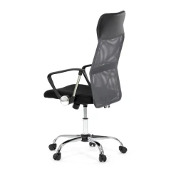Kancelářská židle s podhlavníkem z ekokůže, potah černá látka MESH a šedá síťovina MESH KA-E305 GREY