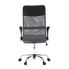 Kancelářská židle s podhlavníkem z ekokůže, potah černá látka MESH a šedá síťovina MESH KA-E305 GREY