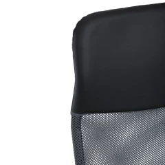 Kancelářská židle s podhlavníkem z ekokůže, potah černá látka MESH a šedá síťovina MESH KA-E305 GREY