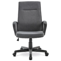 Kancelářská židle, černý plast, šedá látka, kolečka pro tvrdé podlahy KA-L608 GREY2