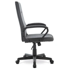 Kancelářská židle, černý plast, šedá látka, kolečka pro tvrdé podlahy KA-L608 GREY2
