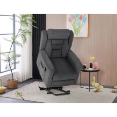 Relaxační křeslo s elektrickým ovládáním, pomoc při vstávání, potah šedá látka, 2 motory TV-7072 GREY2