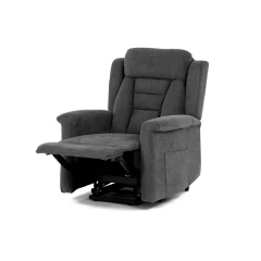Relaxační křeslo s elektrickým ovládáním, pomoc při vstávání, potah šedá látka, 2 motory TV-7072 GREY2