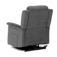 Relaxační křeslo s elektrickým ovládáním, pomoc při vstávání, potah šedá látka, 2 motory TV-7072 GREY2