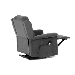 Relaxační křeslo s elektrickým ovládáním, pomoc při vstávání, potah šedá látka, 2 motory TV-7072 GREY2