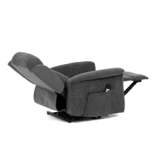 Relaxační křeslo s elektrickým ovládáním, pomoc při vstávání, potah šedá látka, 2 motory TV-7072 GREY2