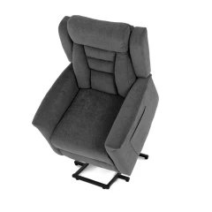Relaxační křeslo s elektrickým ovládáním, pomoc při vstávání, potah šedá látka, 2 motory TV-7072 GREY2