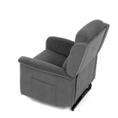 Relaxační křeslo s elektrickým ovládáním, pomoc při vstávání, potah šedá látka, 2 motory TV-7072 GREY2