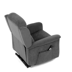 Relaxační křeslo s elektrickým ovládáním, pomoc při vstávání, potah šedá látka, 2 motory TV-7072 GREY2