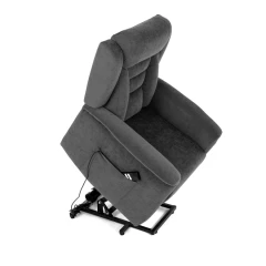Relaxační křeslo s elektrickým ovládáním, pomoc při vstávání, potah šedá látka, 2 motory TV-7072 GREY2