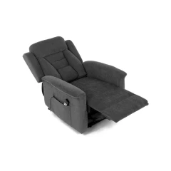 Relaxační křeslo s elektrickým ovládáním, pomoc při vstávání, potah šedá látka, 2 motory TV-7072 GREY2