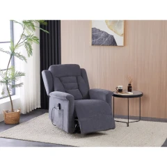 Relaxační křeslo s elektrickým ovládáním, pomoc při vstávání, potah šedá látka, 2 motory TV-7072 GREY2